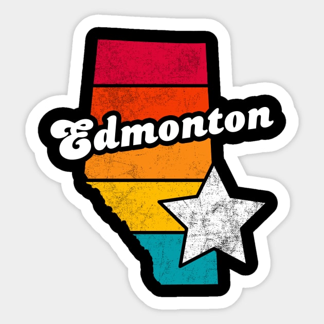 Edmonton Alberta Canada Vintage Distressed Souvenir Sticker by NickDezArts